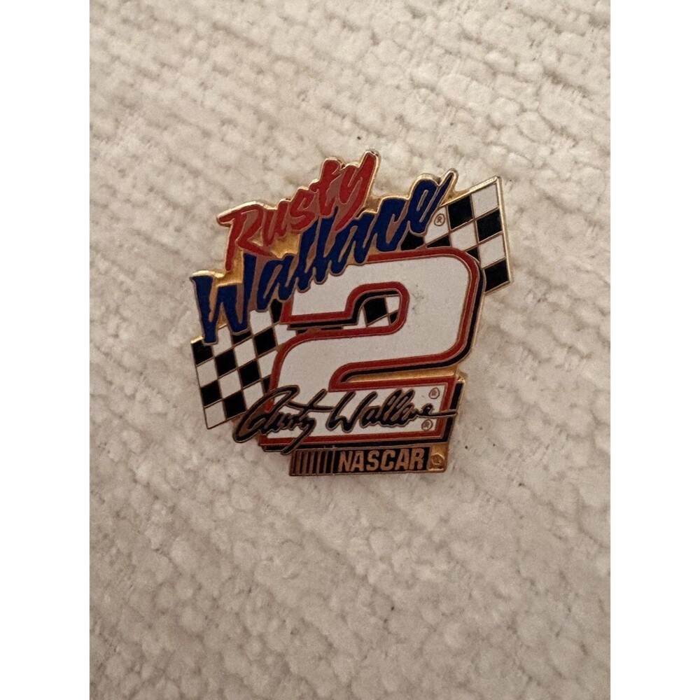 Vintage Rusty Wallace Nascar Pin Race Car Driver Racing  Enamel